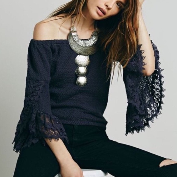 Free People Tops - Free People Chemical Lace Off The Shoulder Blouse